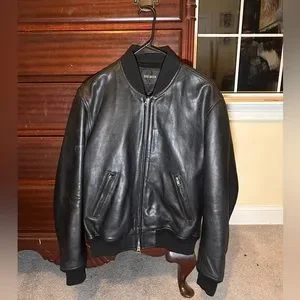 Buck Mason Bruiser Leather Bomber Jacket